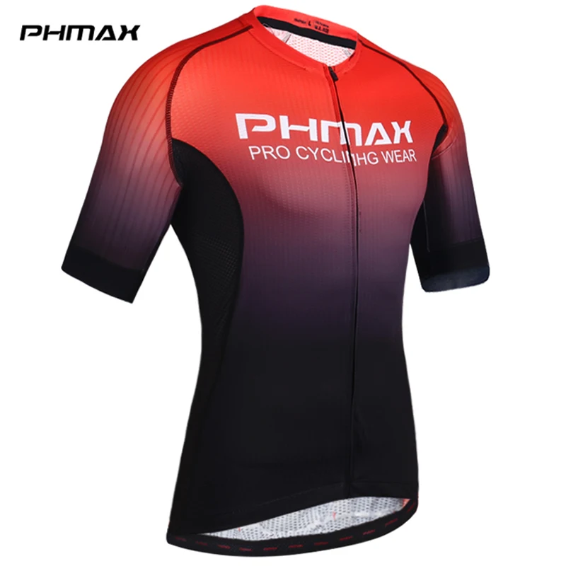 Красный PHMAX Pro майки для велоспорта с коротким рукавом, одежда для велоспорта, одежда для горного велосипеда, летняя одежда для шоссейного велосипеда, Майки для велоспорта, мужская форма для велоспорта - Цвет: Красный