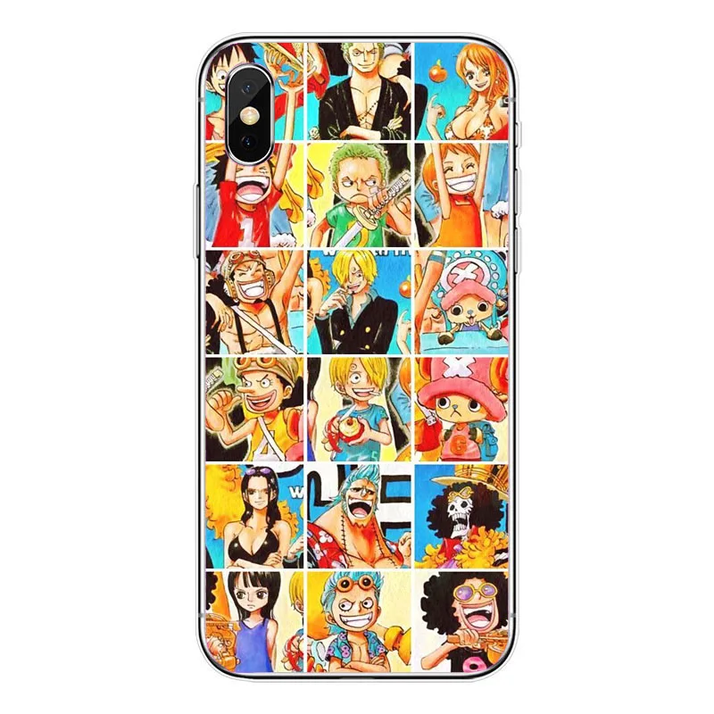 Японский аниме коллаж One Piece Luffy Series силиконовый прозрачный чистый чехол для iPhone 8