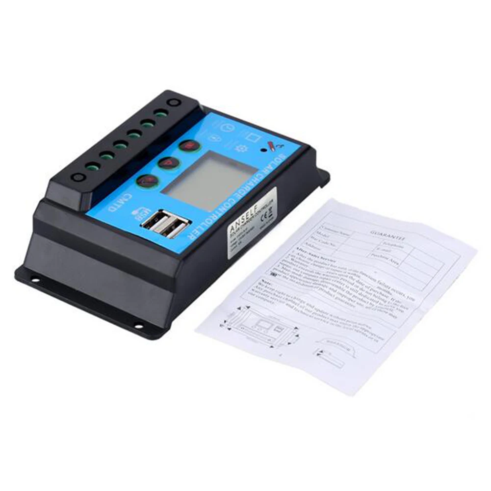 Новейший ЖК-контроллер солнечного зарядного устройства 10A 12 V/24 V автоматический