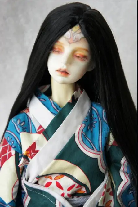 8-9inch Black SM1 JD016 SD 1/3 BJD кукольные парики пробор линия длинный кудрявый парик Размер 8-9 дюймов 9-10 дюймов синтетический мохер кукольные парики - Цвет: 8-9inch Black SM1