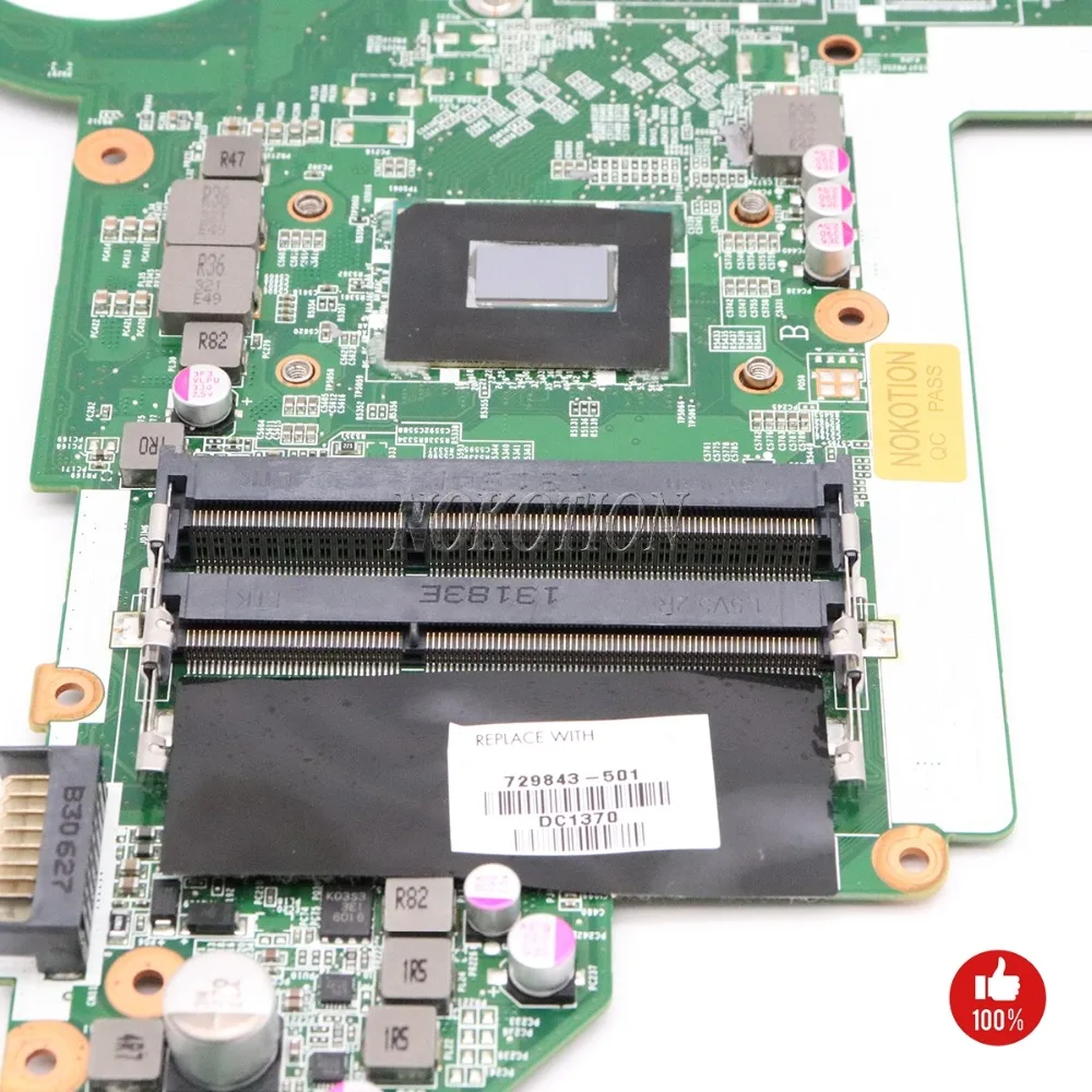 Материнская плата NOKOTION 729843 501 001 DAR62CMB6A0 для ноутбука hp Pavilion 15 17 E SR0N2 I3 3110M Бортовая