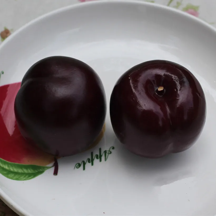 30 шт. искусственные сливы имитация фруктов милые игрушки из глубоко красной для