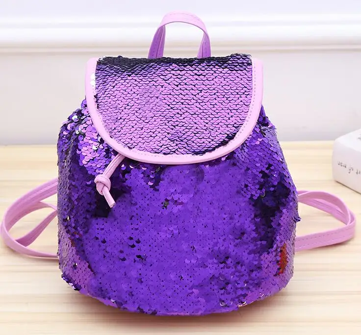 purple Блестящие женские рюкзаки с блестками для девочек-подростков, дорожные сумки на плечо, портативные детские школьные сумки - Цвет: purple