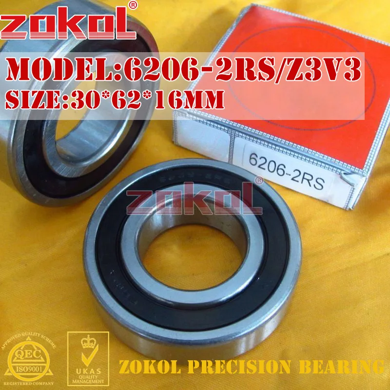 ZOKOL 6206RS подшипник 6206 2RS N RS Z3V3 6206 ZZ Z1 S6206zz 6206-2RSN глубокий шаровой подшипник 30*62*16 мм
