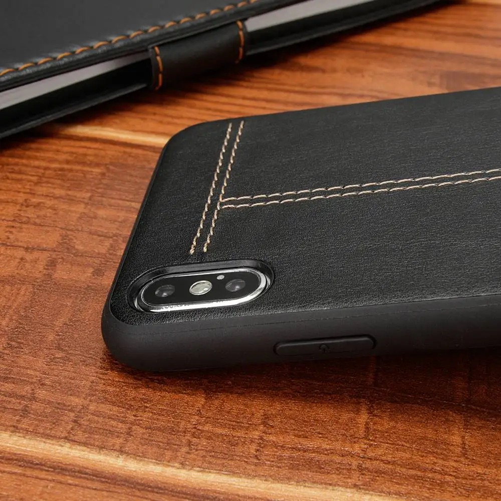KISSCASE Vintage PU Leather Phone Case For iPhone XS MAX XR Hard Business Original Design Cover iPhone7 Plus 8 Capinhas |