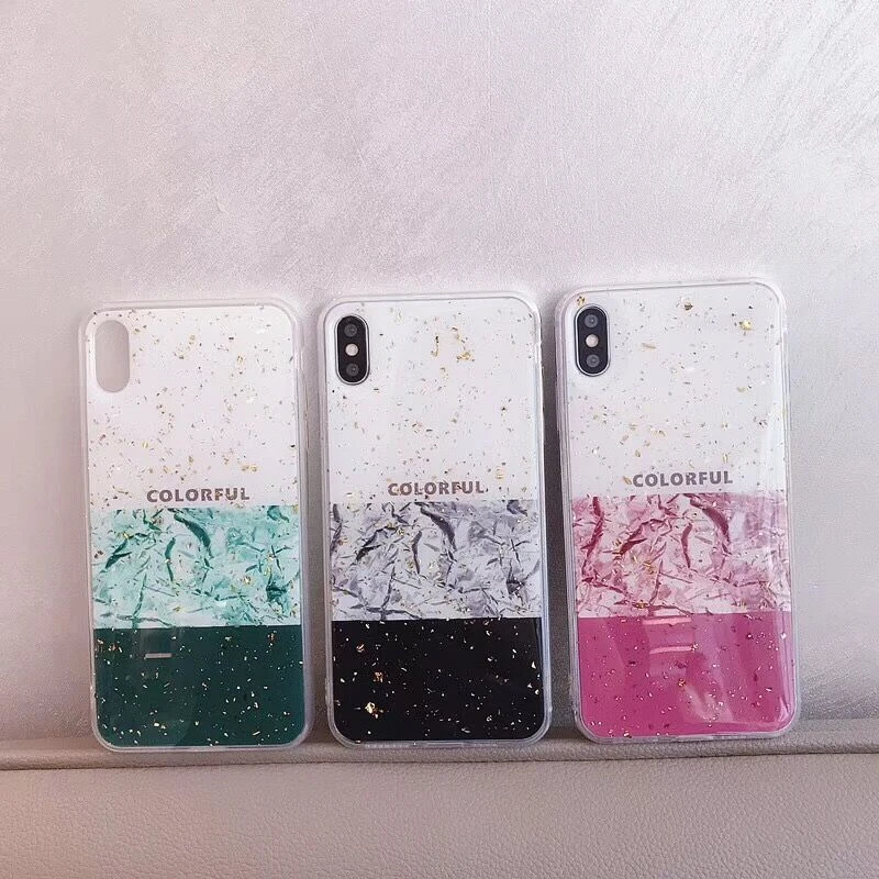 HUANQINGNew Flashpowder gold foil Fall proof For XSMAX 7 Plus 6 S 8 X XRmobile phone shell |