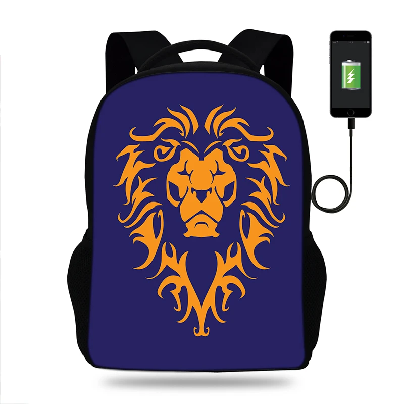 Buleflyer World OF Warcraft рюкзаки школьные сумки Usb зарядка для девочек мальчиков