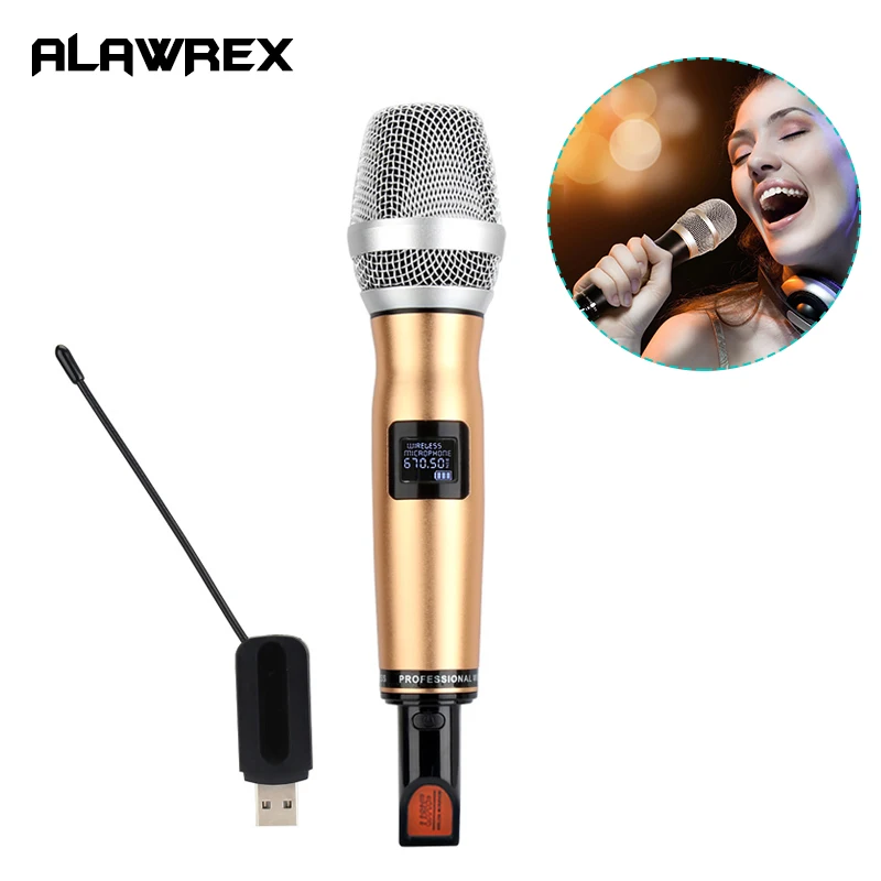Беспроводной Ручной вокальный микрофон Alawrex AX 70 Pro UHF аудиокабель с USB зарядкой
