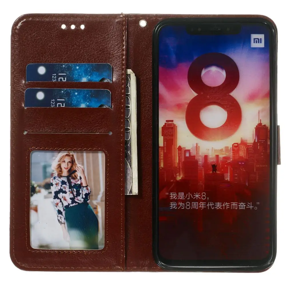 Классический однотонный кожаный чехол crazy horse 100 шт./лот для XiaoMi Redmi 4X 6/6A 7 6 Pro K20/K20 Note