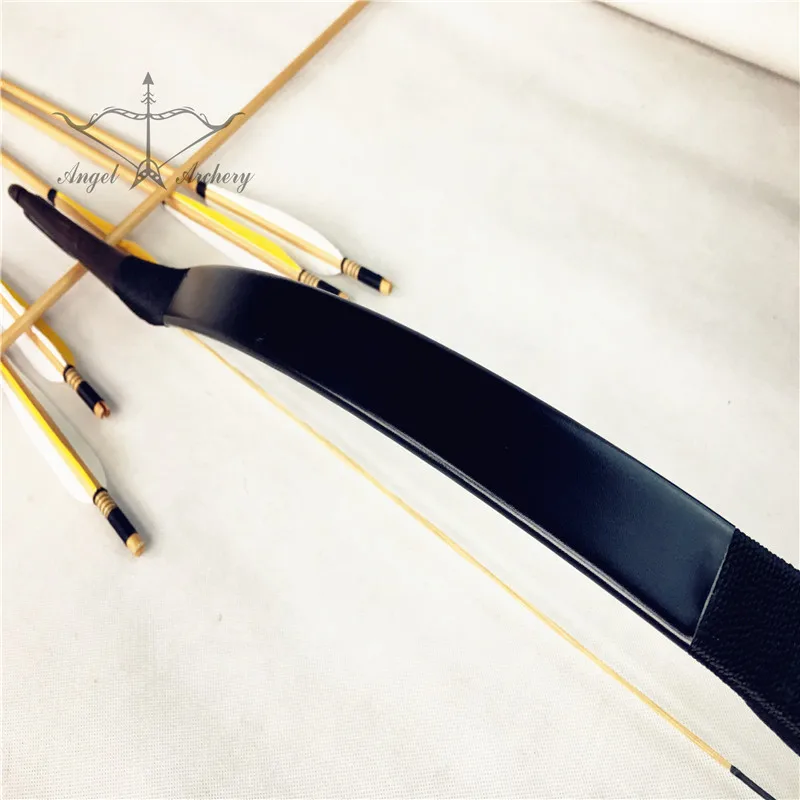 Черный кожаный бант 20lb-60lb ручной работы для Longbow охоты лука луки и стрелы