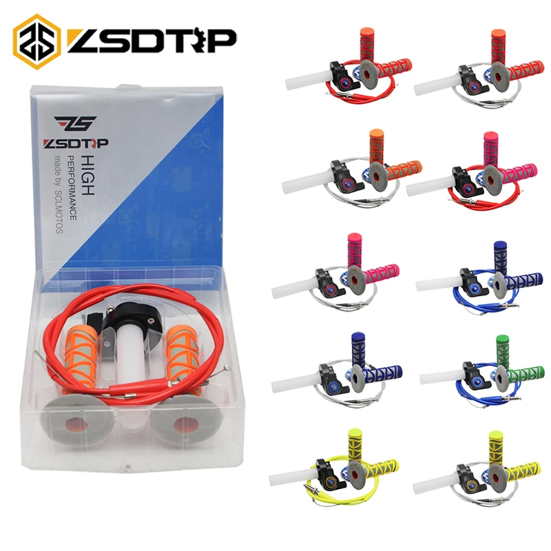 

ZSDTRP 7/8" 22mm Twist Throttle Accelerator Handle Grips Cable For CRF KLX TTR 110cc 125cc 150cc 200cc 250cc Dirt Pit Bike