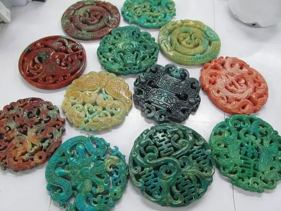 Высокое качество 6 шт. 70 мм старинная нефритовая подвеска ручной работы редкие