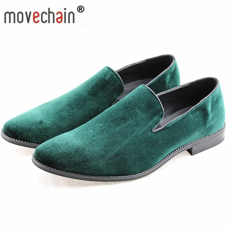Новое поступление мужские Модные Лоферы Movechain из флока без застежек Брендовые