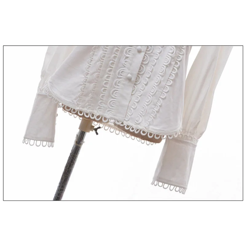 HIGH QUALITY Newest Fashion 2020 Designer Blouse Women's Long Sleeve Lace Embellished Shirt |
