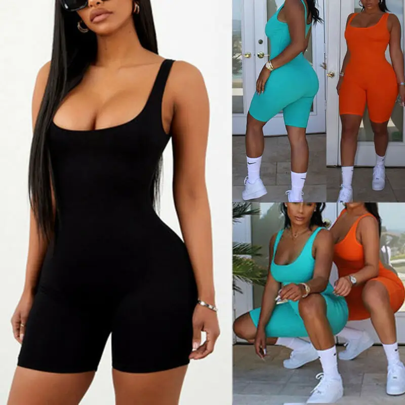 

HIRIGIN Women Summer Sleeveless Bodysuit Stretch Leotard sexy lady Skinny Short Jumpsuit Night Club Playsuit
