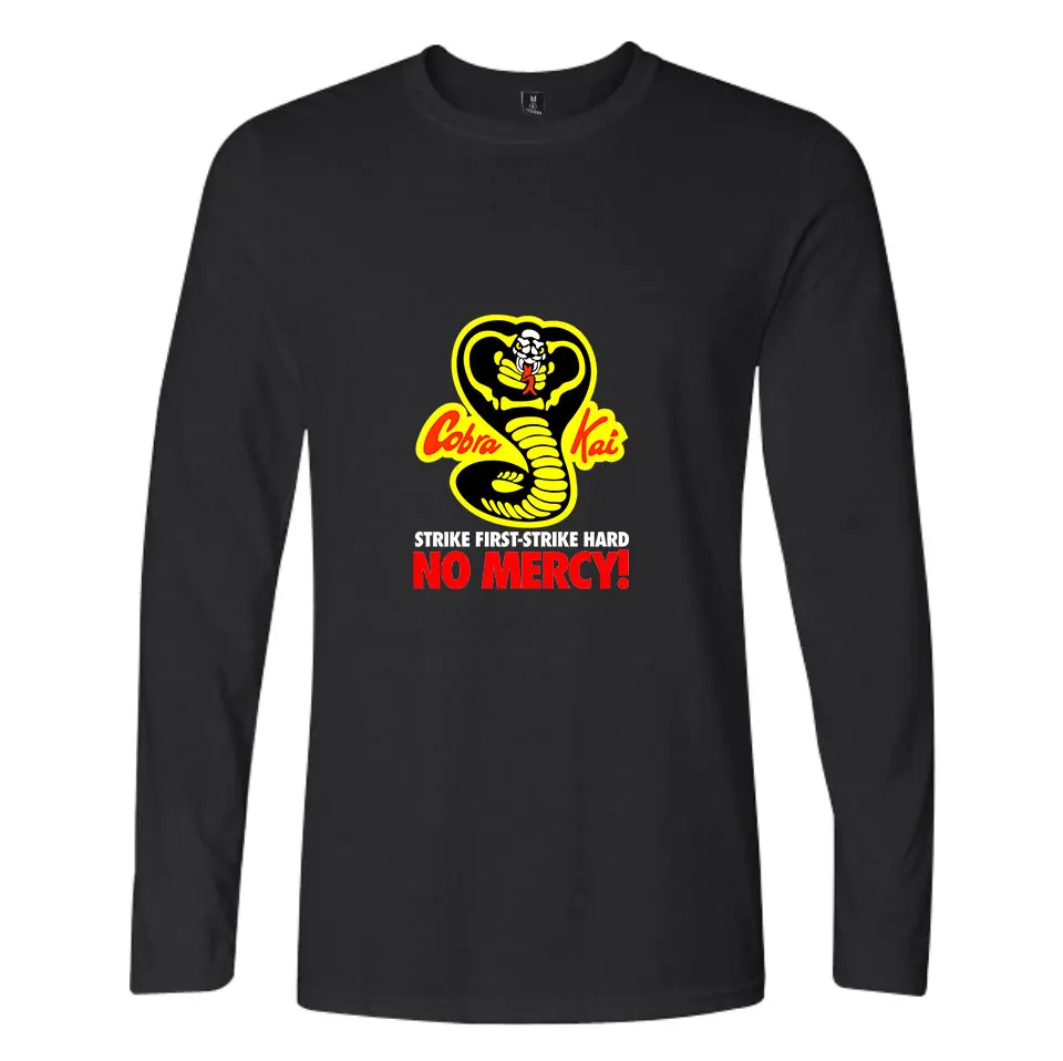 Футболки Cobra Kai лидер продаж повседневный топ с длинными рукавами и принтом