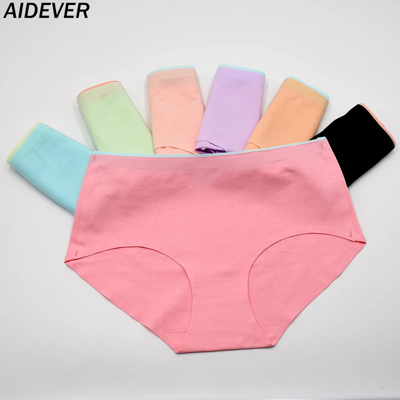 Женские хлопковые трусики AIDEVER 4 шт./лот бесшовное нижнее белье женское