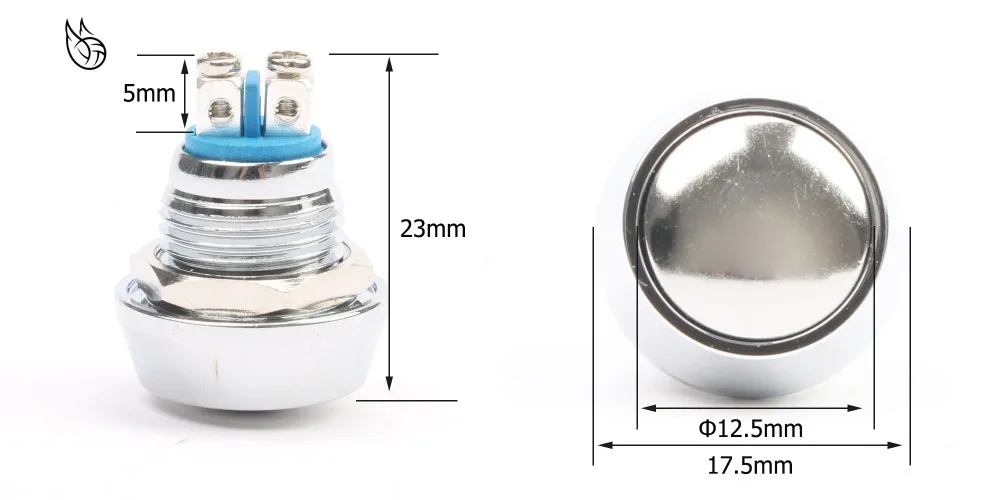 12 мм металлический нажимной Боттон водонепроницаемый никелированный латунный