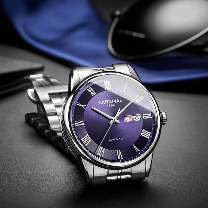 Часы наручные мужские автоматические с цифрами рома механические|Мужские