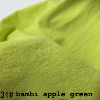 31 bambi apple green Хлопок/лен вареный креп синий розовый зеленый фиолетовый черный темно-синий желтый коричневый ткани для одежды платье Весна ручной работы ремесло Sashiko - Цвет: 31 bambi apple green