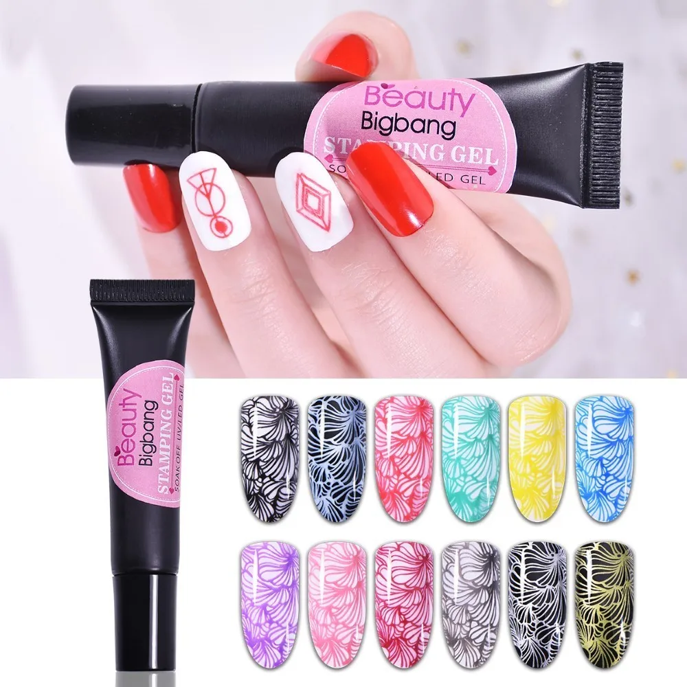 Гель лак для ногтей BEAUTYBIGBANG 1 шт. 8 мл УФ стемпинга нейл арта|Гель ногтей| |