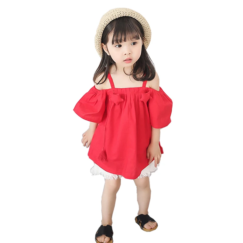 Принцессы топы и шорты комплект из 2 частей для девочек костюм 2018 Новый Летний