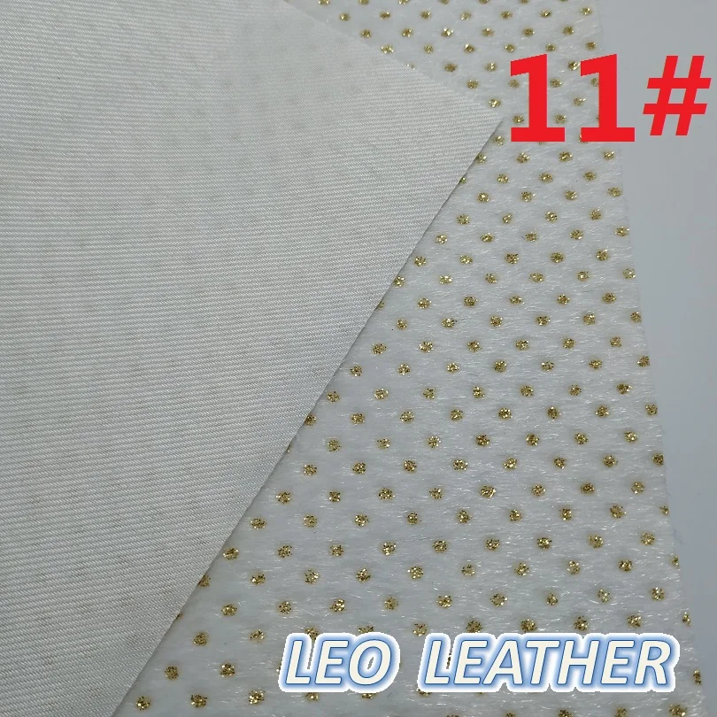 1PCS 21X29CM Immitation cow leather Fabric With Gold Dots For DIY Accessories 9S83A - Цвет: 11