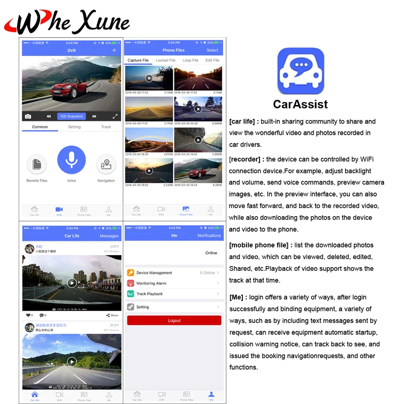 Whexune 2018 Android 5 1 Новый 8 дюймов 4G Touch ips Видеорегистраторы для автомобилей Камера