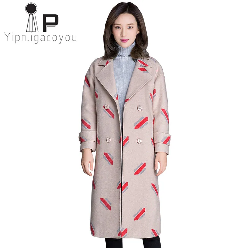 Зимняя длинная куртка Женское шерстяное пальто коллекция 2019 плюс размер Осеннее