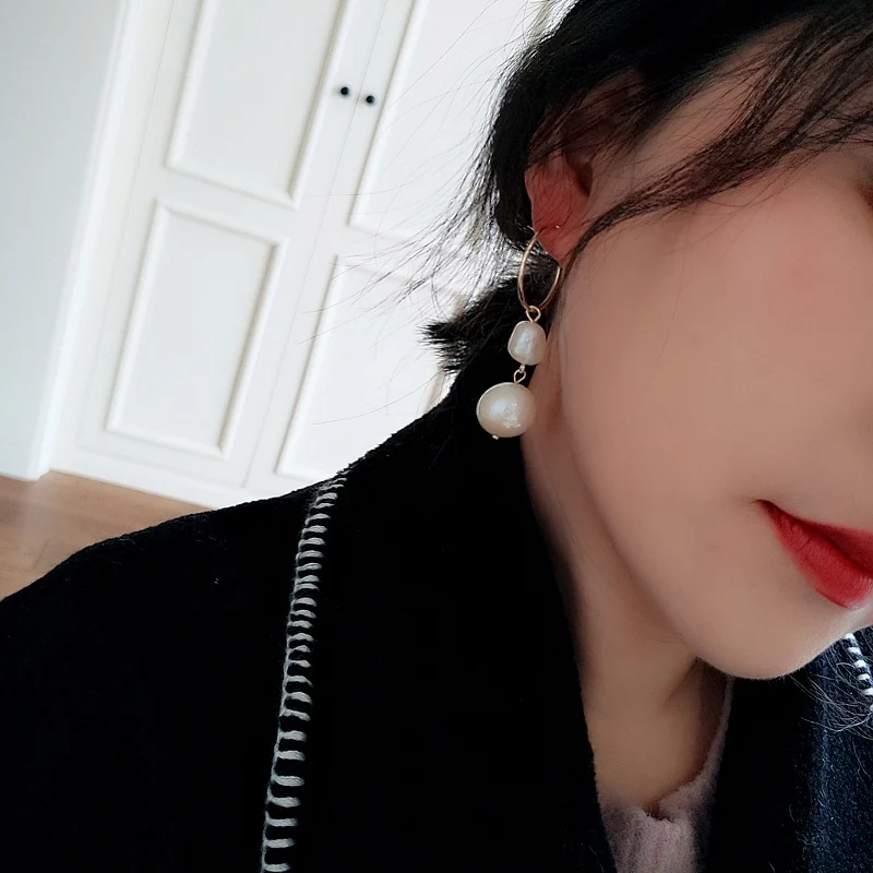 MENGJIQIAO элегантный корпус имитация жемчуга длинные Pendientes Mujer Moda Мода Сердце Акриловые праздничные круглые серьги ювелирные изделия