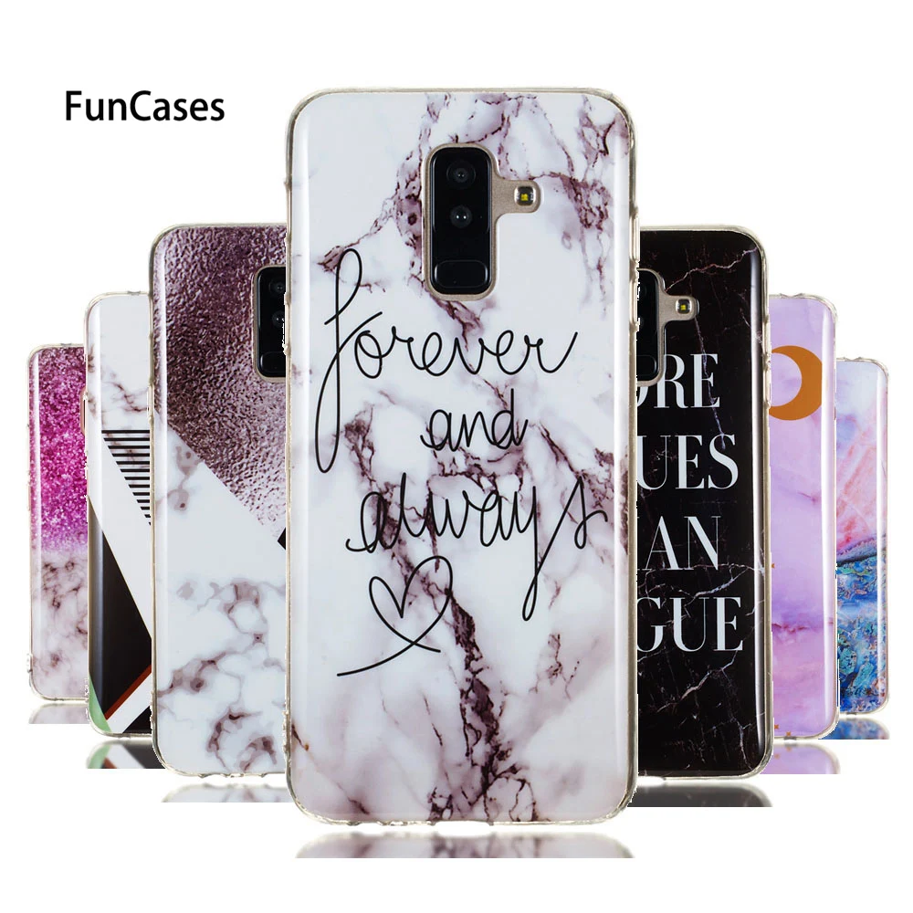 Мраморный чехол для телефона samsung Galaxy J4 2018 s Fundas A6 Plus мраморный камень силиконовый