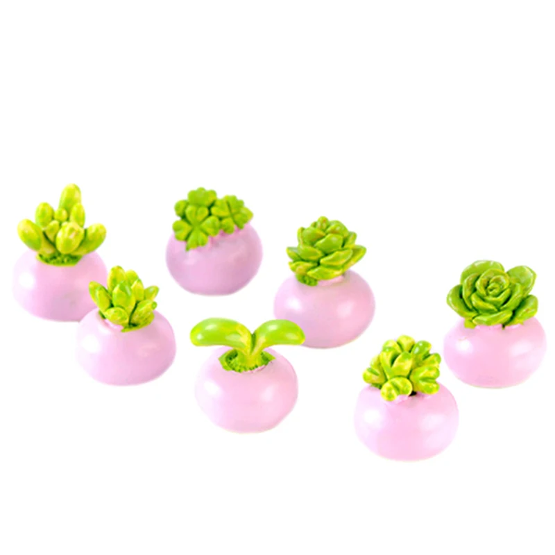 2 шт. миниатюрные зеленые растения в горшке для украшения кукольного дома| |