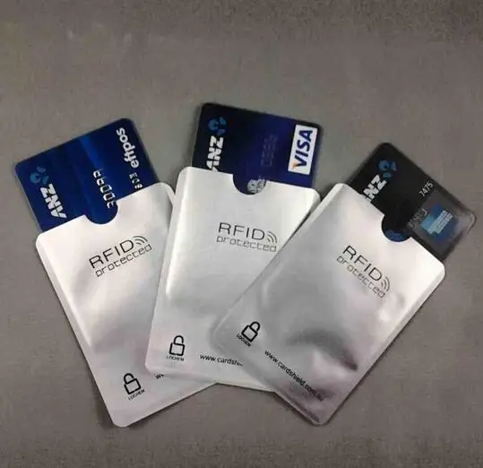 

1000 pcs RFID blocker sleeve cardsheild protected ID cards Aluminium sleeve Anti Theft Credit Card shield