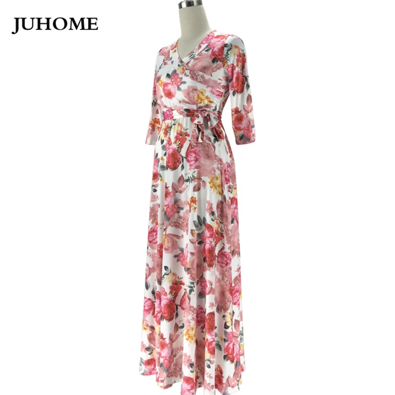 2020 длинное платье с цветочным принтом осеннее макси женская одежда в стиле хиппи