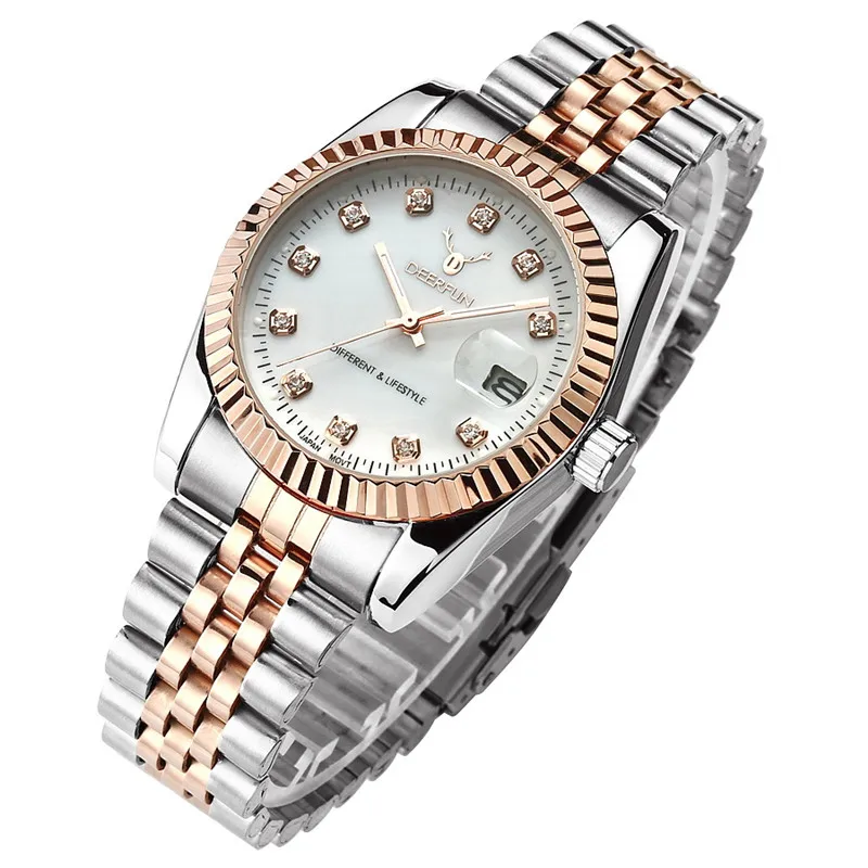 Роскошные Rolexable модные женские часы черные повседневные Кварцевые водонепроницаемые наручные часы розовое золото Reloj Mujer Часы - Цвет: 2