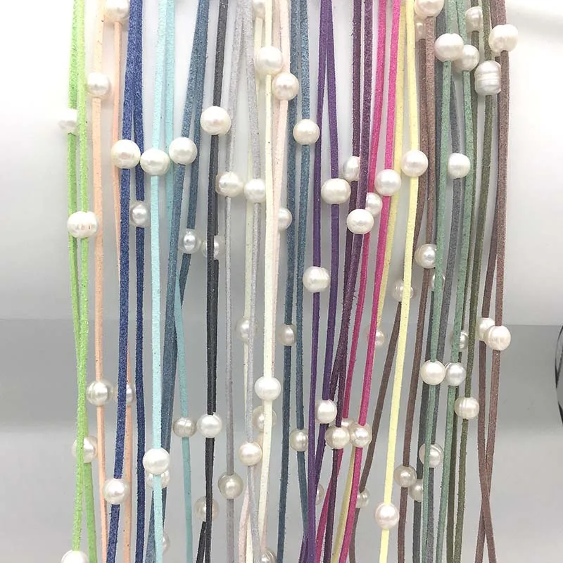 LJHMY Natural Genuine Freshwater Potato Pearl Fringe Wrap Bracelet Long Suede Soft Real Pearls Beads Bracelets Women For Summer | Украшения