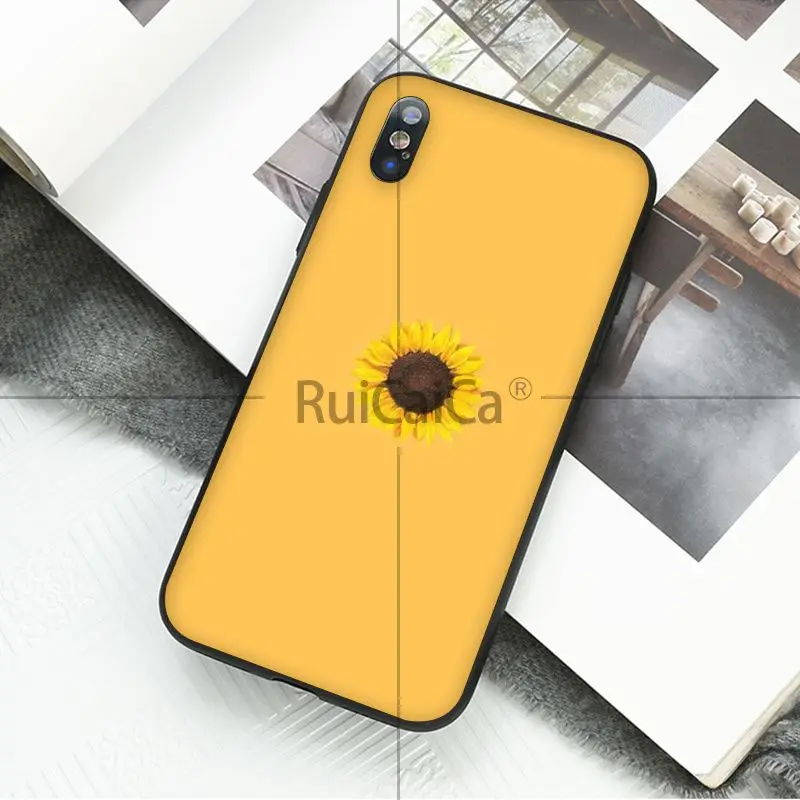 Ruicaica жёлтый Подсолнух Мягкий силиконовый чехол для телефона из ТПУ Apple iPhone 8 7 6 S Plus