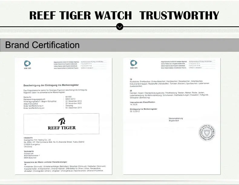 Reef Tiger/RT автоматические часы для мужчин месяц Дата День мировое время стальной кожаный ремешок часы RGA1951