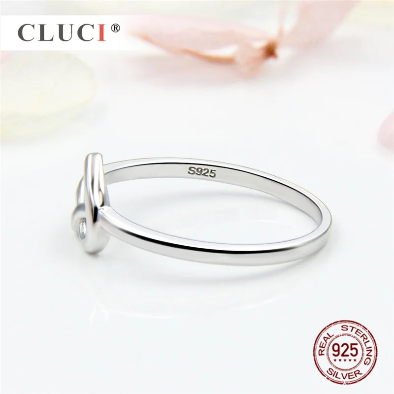 CLUCI Серебро 925 Двойное сердце кольцо романтическая мода обручальные ювелирные