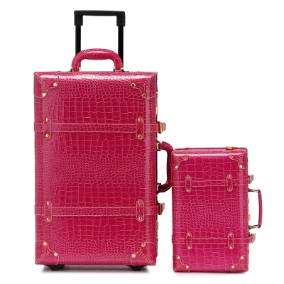 Handbag and Luggage CARRYLOVE Классическая винтажная багажная серия 22/24 дюймов PU сумка и багаж на колесиках фирменный туристический чемодан на вращающихся колесиках - Цвет: Handbag and Luggage