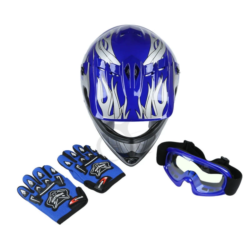 S/M/L/XL DOT Youth Kids Dirt Bike ATV Full Face шлем очки W/перчатки 6 цветов аксессуары для мотоциклов