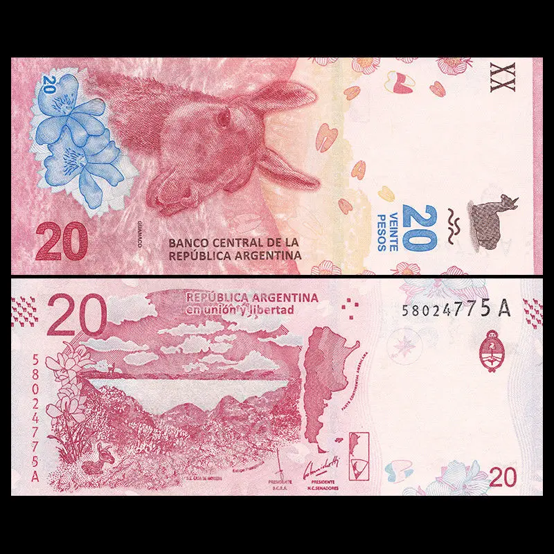 Набор из 2 предметов 20 50 песо 2017 2018 P-NEW новый дизайн Америка животное UNC подарок