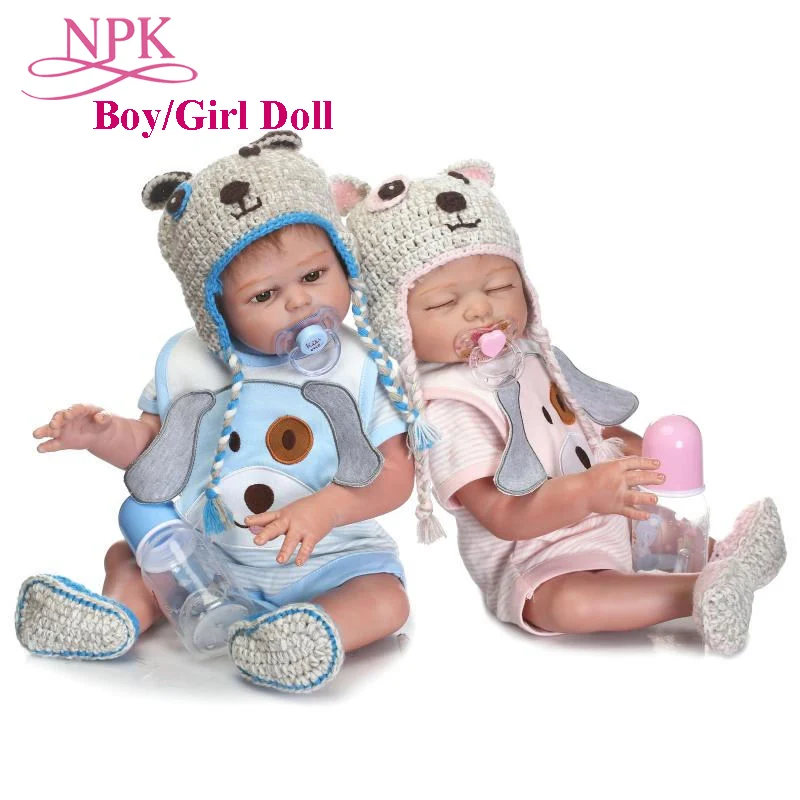 NPK 50 см реалистичные куклы Reborn Babies полностью силиконовые ручной работы Bebes для