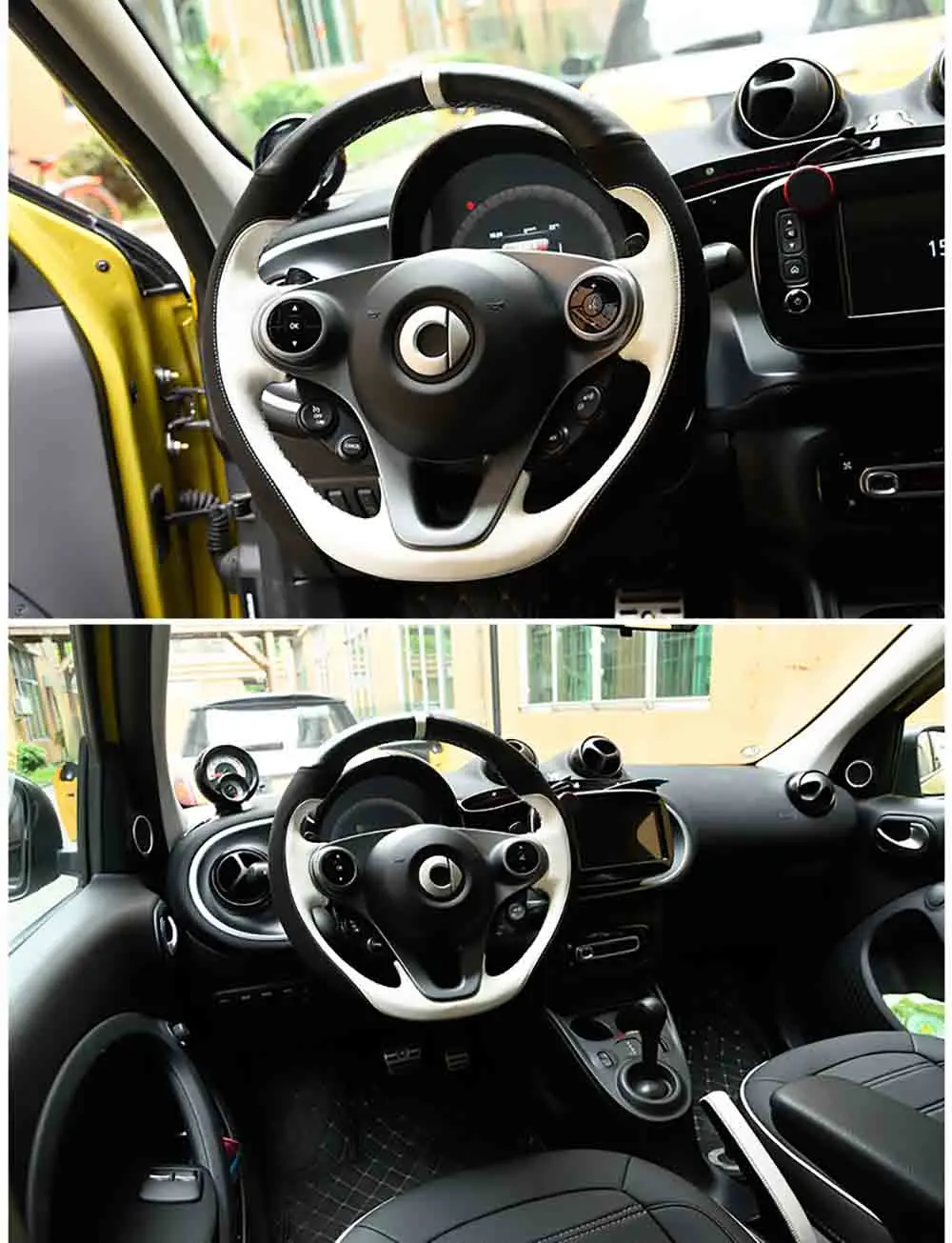 Чехол на руль DIY для smart 453 fortwo forfour чрезвычайно мягкая кожаная оплетка на рулевом колесе внутренних аксессуаров