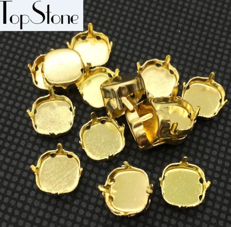 gold claw TopStone 12 мм Classicial Fat стекло квадратной формы стразы Кристалл патина цвета Кристалл Камень Стразы Алмаз - Цвет: gold claw