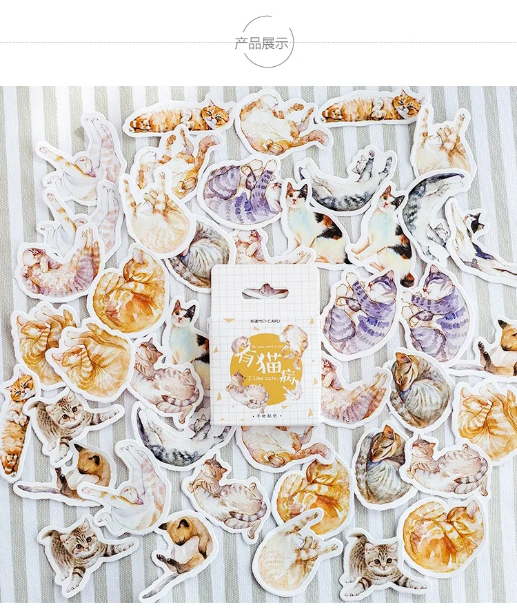 Kawaii Cat коллекция бумаги маленький дневник мини японский милый коробка наклейки Набор Скрапбукинг милые хлопья журнал канцелярские принадлежности