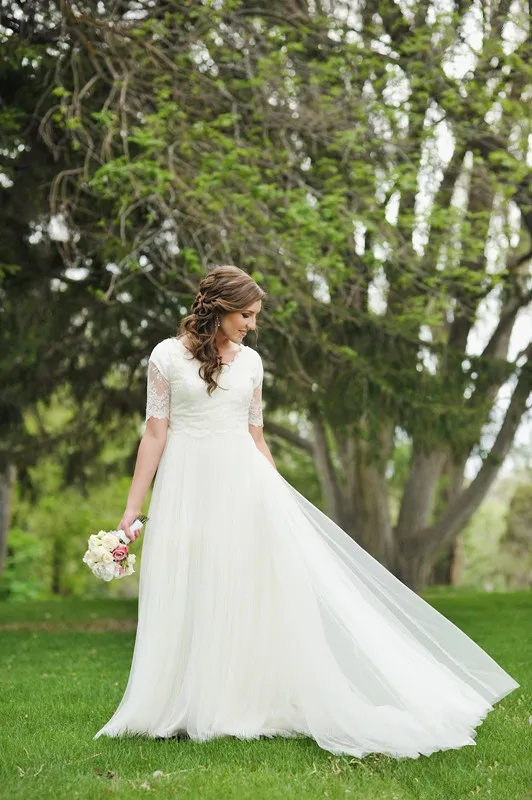 ТРАПЕЦИЕВИДНОЕ кружевное Тюлевое пляжное свадебное платье 2020 Простые Летние