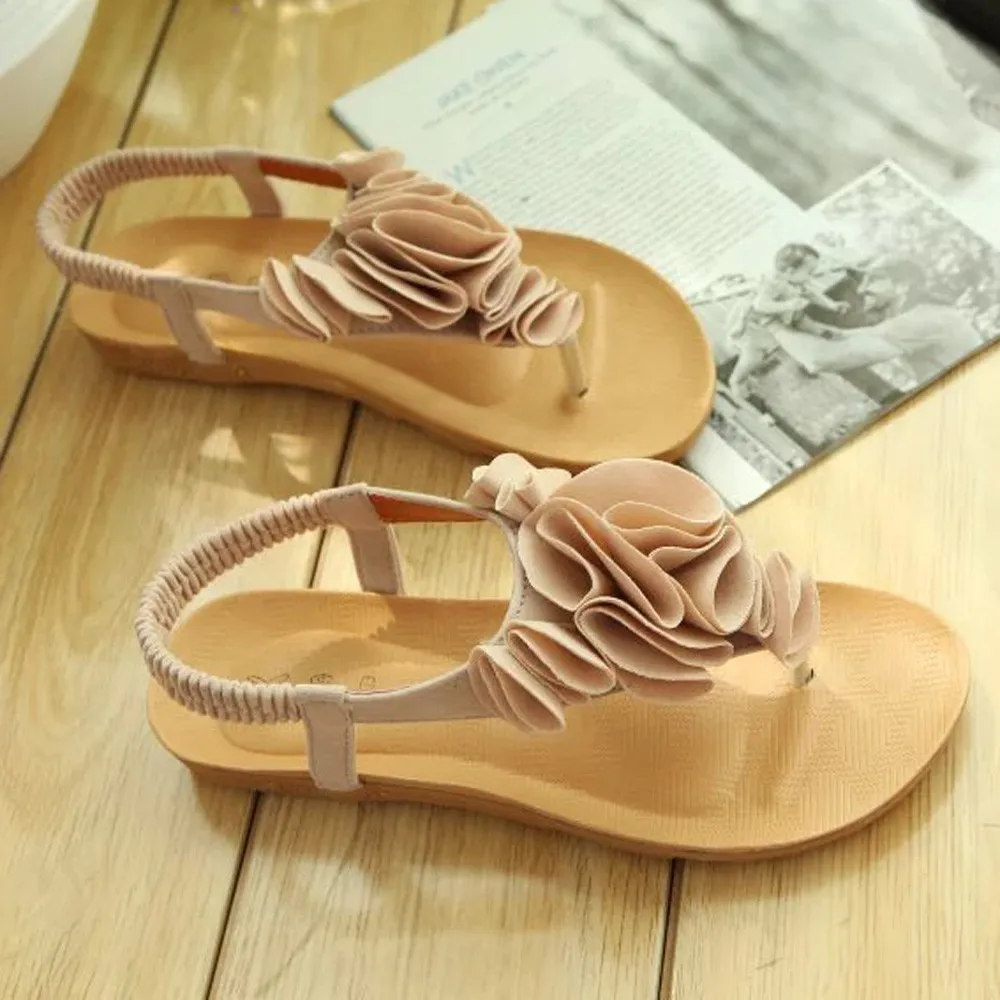 SAGACE Sandals Women Flower Summer Bohemia Sweet Sandals Clip Toe Sandals Beach Chaussures Femme Casual ComfortableShoes