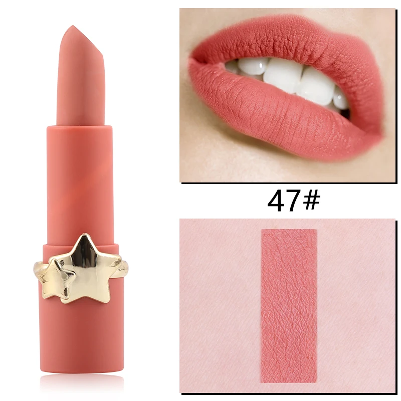 47 MISS ROSE, 1 шт., 12 цветов, звездная матовая губная помада, водостойкая, увлажняющая, долговечная, антипригарная чашка, помада для губ, косметика, TSLM1 - Цвет: 47