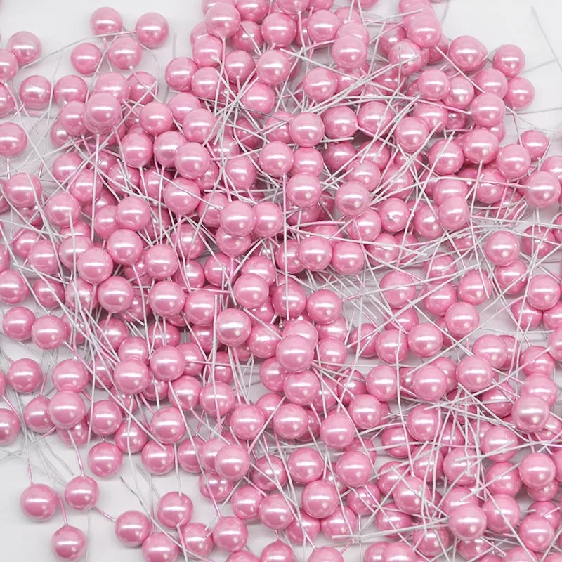 pink1 50 шт./лот, мини пластиковые поддельные маленькие ягоды, искусственные цветы, фрукты, тычинки, вишня, жемчуг, свадебные, сделай сам, Подарочная коробка, украшенные венками - Цвет: pink1
